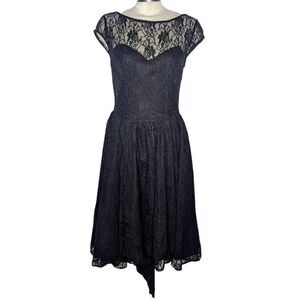 ChicStar Dress womens 40/ L black lace high low cocktail prom date night goth